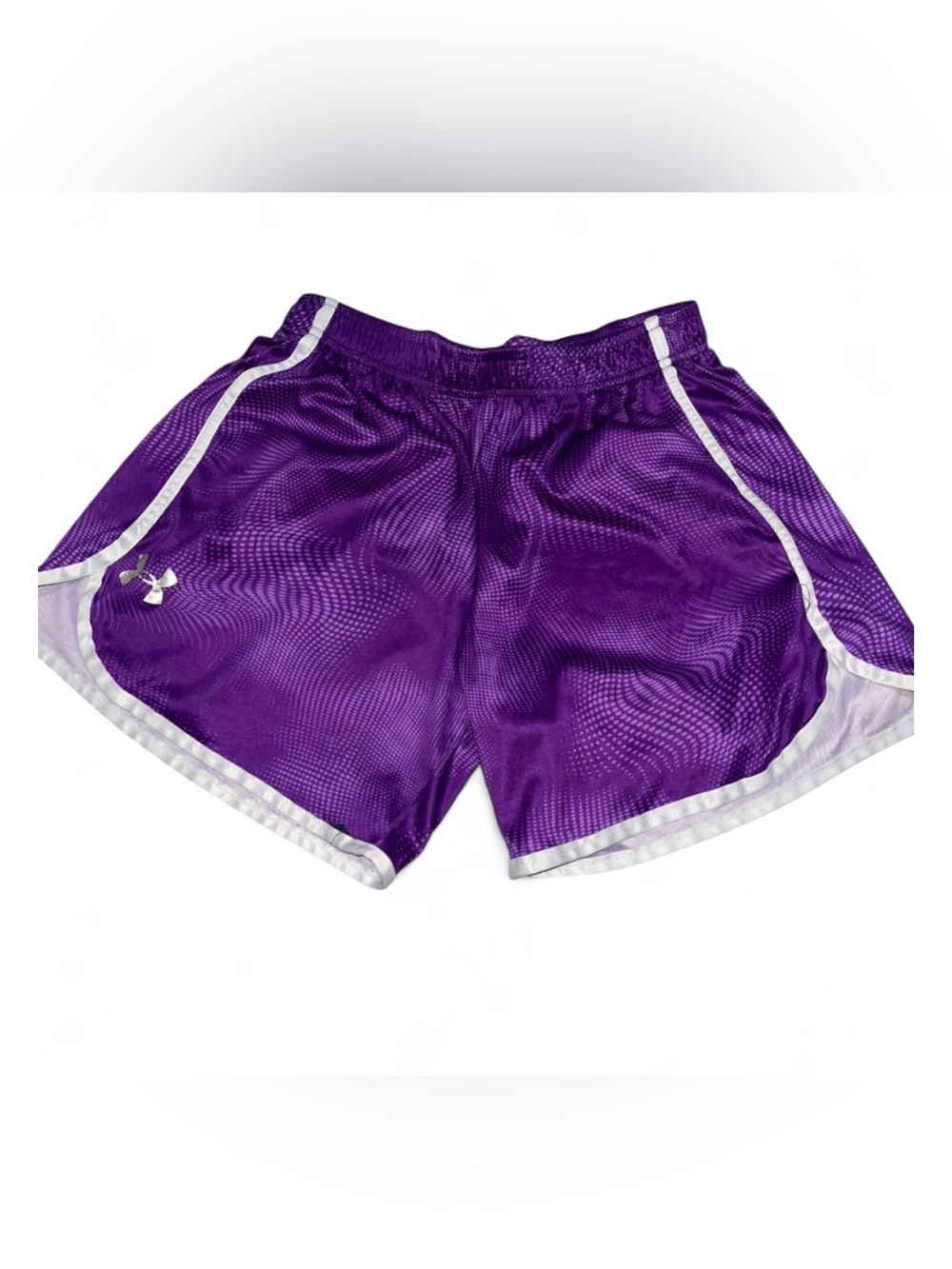 Under Armour Women's Purple Athletic Mesh Shorts with White Trim